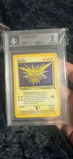 #15 Zapdos Holo Rare Card | 1999 Pokemon Fossil Unlimited | BGS 8 NM-MT - Image 1