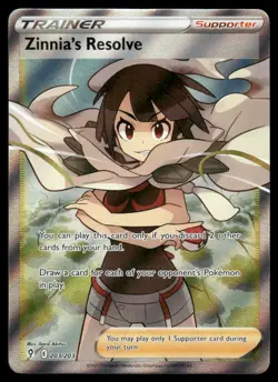 Pokemon Cards Zinnia's Resolve 203/203 Evolving Skies Rare Ultra NM - Image 1