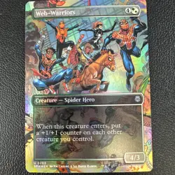 Web-Warriors (Borderless) #0203 MTG Marvel's Spider-Man Magic The Gathering Foil - Image 1
