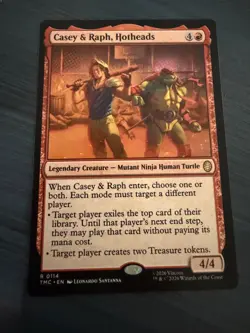 MTG Casey & Raph, Hotheads, NM-Mint, Commander: Teenage Mutant Ninja Turtles - Image 1