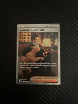 Pokemon TCG 151 Full Art Trainer Giovanni's Charisma 204/165 - Image 1