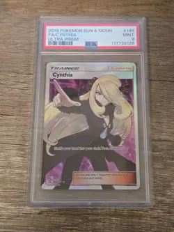 PSA 9 Cynthia 2018 Pokemon Sun & Moon Ultra Prism 148/156 - Image 1