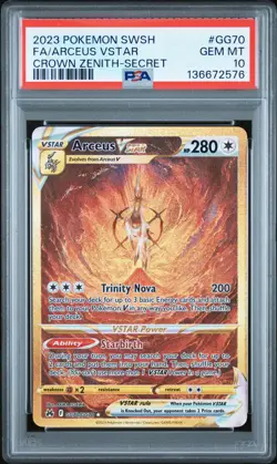 Arceus VSTAR GG70 Secret Pokemon Sword And Shield Crown Zenith GEM MINT PSA 10 - Image 1