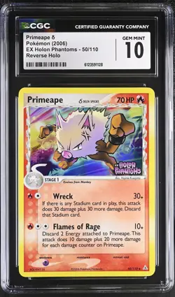CGC 10 Primeape 2006 EX Holon Phantoms 50/110 Reverse Holo STAMPED Pokemon Card - Image 1