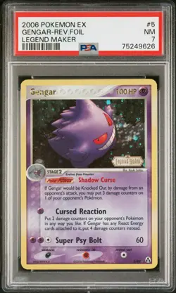 Gengar 5/92 Stamped Reverse Holo Pokemon EX Legend Maker PSA 7 LOW POP - Image 2