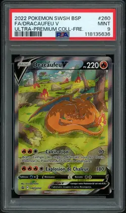 Carte Pokemon Dracaufeu-V SWSH260 PSA 9 Promo SWSH Francais - Image 1