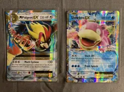 Pokemon TCG: Slowbro & M Pidgeot EX (2016) XY Evolutions Rare Holo Cards - Image 1