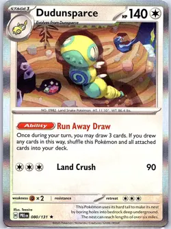 Dudunsparce 129/162 Holo SV05: Temporal Forces - Pokemon Card - NM - Image 1