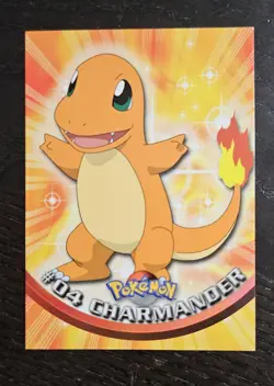 Charmander - POKEMON TOPPS AUTHENTIC CARD #04 NM First Print Blue logo NON HOLO - Image 1