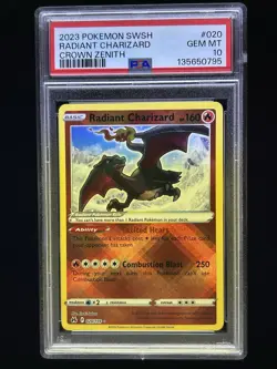 Radiant Charizard Pokemon 020/159 Crown Zenith Holo PSA 10 - Image 1