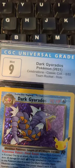 CGC 9 MINT Dark Gyarados Celebrations Team Rocket Pokemon P 1999 8/82 -62 - Image 2