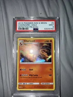 2019 Pokemon Sun & Moon Charizard Holo Detective Pikachu Card Mint - Image 2