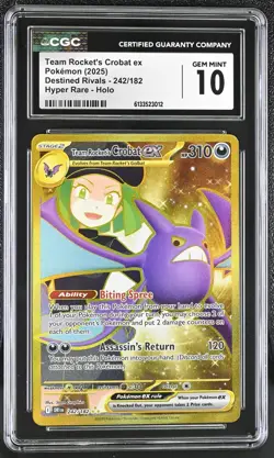Pokemon Team Rocket's Crobat ex 242/182 Ultra Rare Destined Rivals - CGC 10 - Image 1