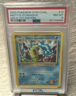 2000 Pokemon Gym Chall Holo Rare Misty’s Gyarados First Edition 13/132 PSA 8 - Image 1