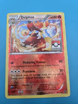 Delphox 13/124 League Stamped Promo Reverse Holo Fates Collide Pokemon TCG HP - Image 1