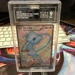 TAG 9Pokemon Mew EX Shiny Ultra Rare TCG Card 216/091 Paldean Fates - Image 1