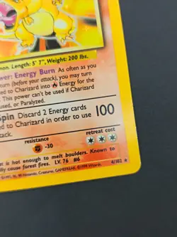 Charizard 4/102 Base Set Holo Pokemon Unlimited Rare Card TCG 1999 Wizards - Image 5