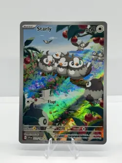 Pokemon TCG Starly 221/198 Scarlet & Violet Base Set Holo Card - Image 1