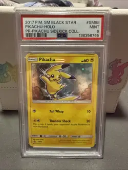 Pokemon Pikachu Sidekick Coll. Black Star Holo Promo SM98 PSA 9 Mint - Image 1