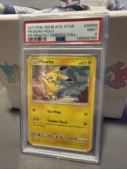 Pokemon Pikachu Sidekick Coll. Black Star Holo Promo SM98 PSA 9 Mint - Image 2