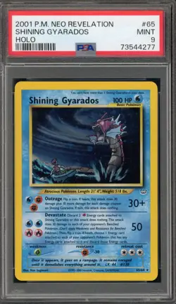 Pokemon Shining Gyarados Neo Revelation Unlimited Holo Secret Rare #65 PSA 9 - Image 1