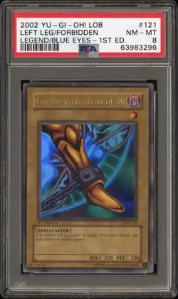 Left Leg of the Forbidden One Yu-Gi-Oh! LOB 1st Edition Glossy #121 PSA 8 - Image 1