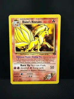 Blaine’s Ninetales 21/132 Gym Challenge Unlimited 2000 Pokemon Card Rare - Image 1