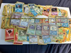 Pokemon Bulk Wotc 13 Holos & 400+ Card Vintage Base, Fossil, Jungle, Neo LP-DMG - Image 1