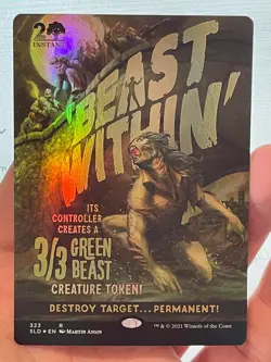 1X FOIL Beast Within BORDERLESS MINT MTG Magic Secret Lair Monster Movie EDH - Image 1