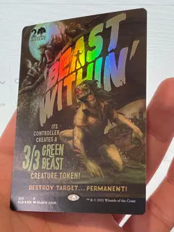 1X FOIL Beast Within BORDERLESS MINT MTG Magic Secret Lair Monster Movie EDH - Image 2