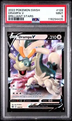 PSA 10 GEM MINT Drampa V 128/172 Brilliant Stars RARE Pokemon Card - Image 1