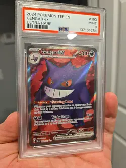 2024 POKEMON TEF EN-TEMPORAL FORCES ULTRA RARE #193 GENGAR EX PSA 9 - Image 1