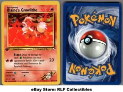 2000 Pokemon, Gym Heroes, #62/132 Blaine's Growlithe, 1st Edition, Common - Image 1