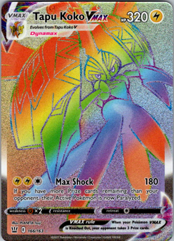 Tapu Koko VMAX 166/163 Secret Rare Pokemon TCG Battle Styles NM - Image 1