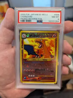 2000 Charizard 006 Reverse Holo Neo 2 Promo Pokemon Japanese PSA 8 - Image 1