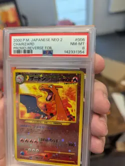 2000 Charizard 006 Reverse Holo Neo 2 Promo Pokemon Japanese PSA 8 - Image 3