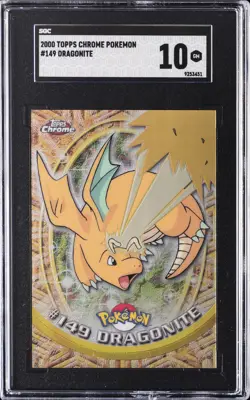2000 TOPPS CHROME POKEMON #149 DRAGONITE SGC 10 GM - Image 1