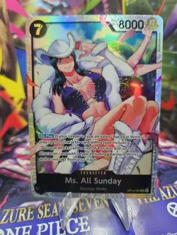 Ms. All Sunday OP14-084 Super Rare The Azure Sea's Seven One Piece Card English - Image 1