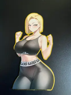 Dragon Ball Z Android 18 Anime Waifu Gold Metal Card QOS Queen of Spades Hotwife - Image 1