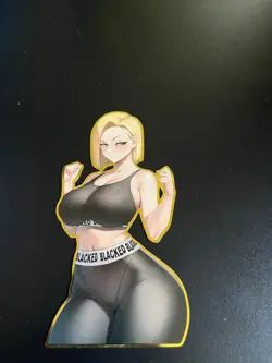 Dragon Ball Z Android 18 Anime Waifu Gold Metal Card QOS Queen of Spades Hotwife - Image 2