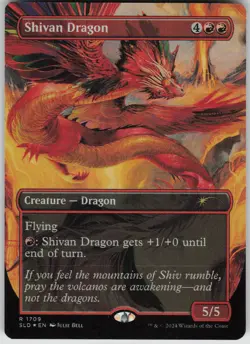 MTG Shivan Dragon Rainbow Foil Foil NM Secret Lair Drop Series Magic 1709 - Image 1