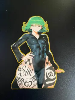 One Punch Man Tatsumaki Anime Waifu Gold Metal Card QOS Queen of Spades Hotwife - Image 3