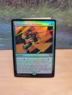MTG Teenage Mutant Ninja Turtles Michaelangelo's Technique Foil R 0122 - Image 1