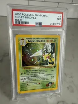2000 Pokemon Gym Challenge Koga’s Beedrill Holo Rare PSA 7 NM - Image 1