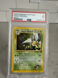 2000 Pokemon Gym Challenge Koga’s Beedrill Holo Rare PSA 7 NM - Image 2