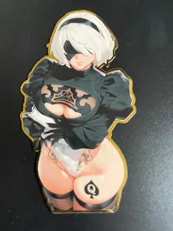 Nier Automata 2B Anime Waifu Gold Metal Card QOS Queen of Spades Hotwife - Image 1