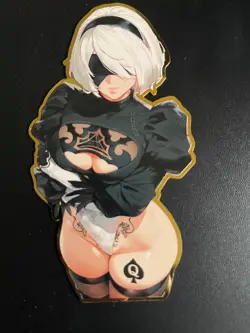 Nier Automata 2B Anime Waifu Gold Metal Card QOS Queen of Spades Hotwife - Image 3