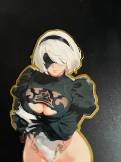 Nier Automata 2B Anime Waifu Gold Metal Card QOS Queen of Spades Hotwife - Image 5