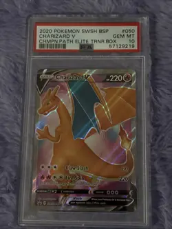 CHARIZARD V HOLO POKEMON SWSH CHAMPIONS PATH ETB PROMO PSA 10 GEM MT - Image 1