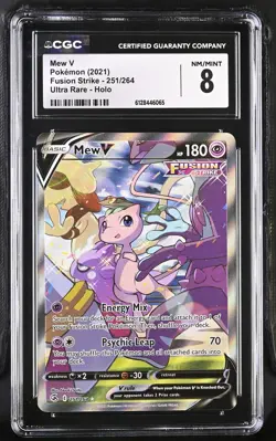 CGC 8 Mew V 251/264 Alternate Art Fusion Strike Pokemon Card - Image 1